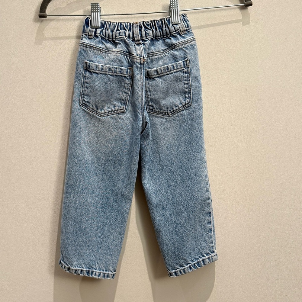 Zara Light Blue Kids Jeans Size Studded Pockets 3-4 Years - Picture 2 of 5
